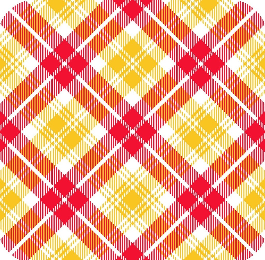 Tartan Plaid Yellow And Red Premium Drink Coaster Resin With Cork Backing 261954 74939 261954