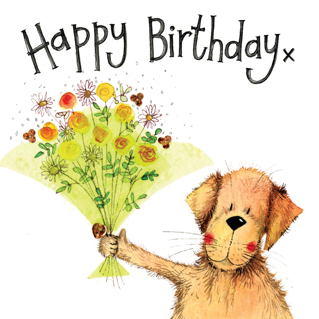 ALEX CLARK GREEN BOUQUET BIRTHDAY CARD LS112 | 262084
