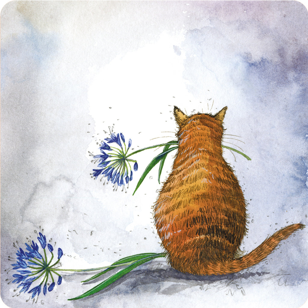 ALEX CLARK CAT AND AGAPANTHUS COASTER C186 | 262178