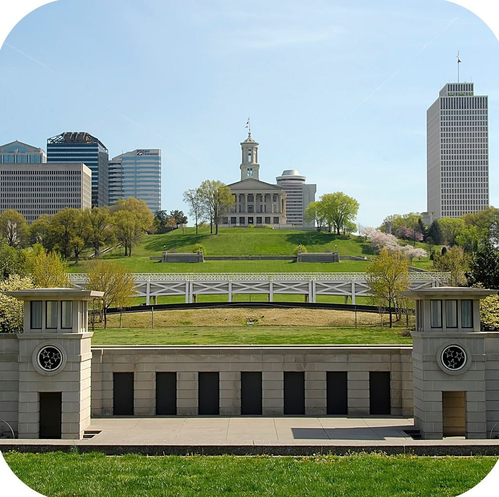 Nashville Tennessee State Capitol Building View From Bicentennial Mall Premium Drink Coaster Resin With Cork Backing 262256 75058 262256