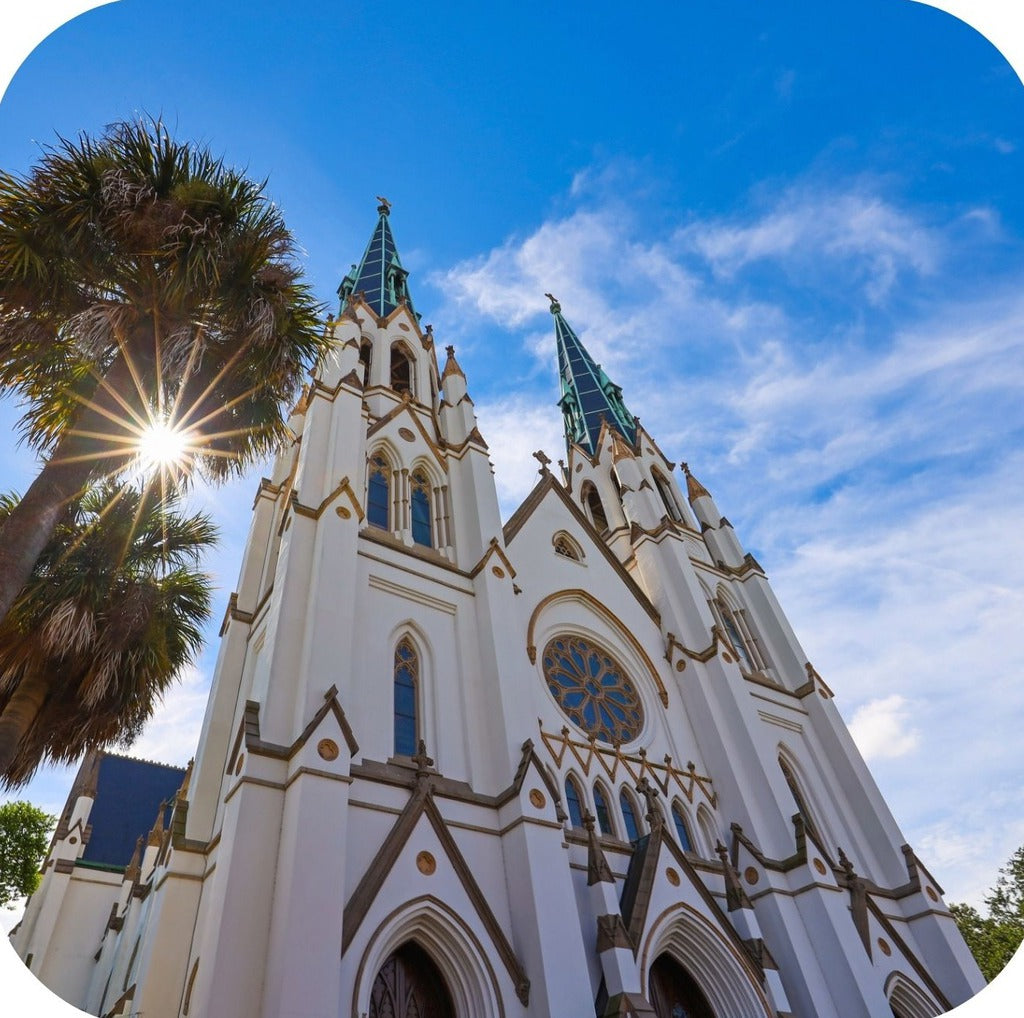 Savannah Georgia Cathedral Basilica Of Saint John The Baptist Premium Drink Coaster Resin With Cork Backing 262260 75062 262260