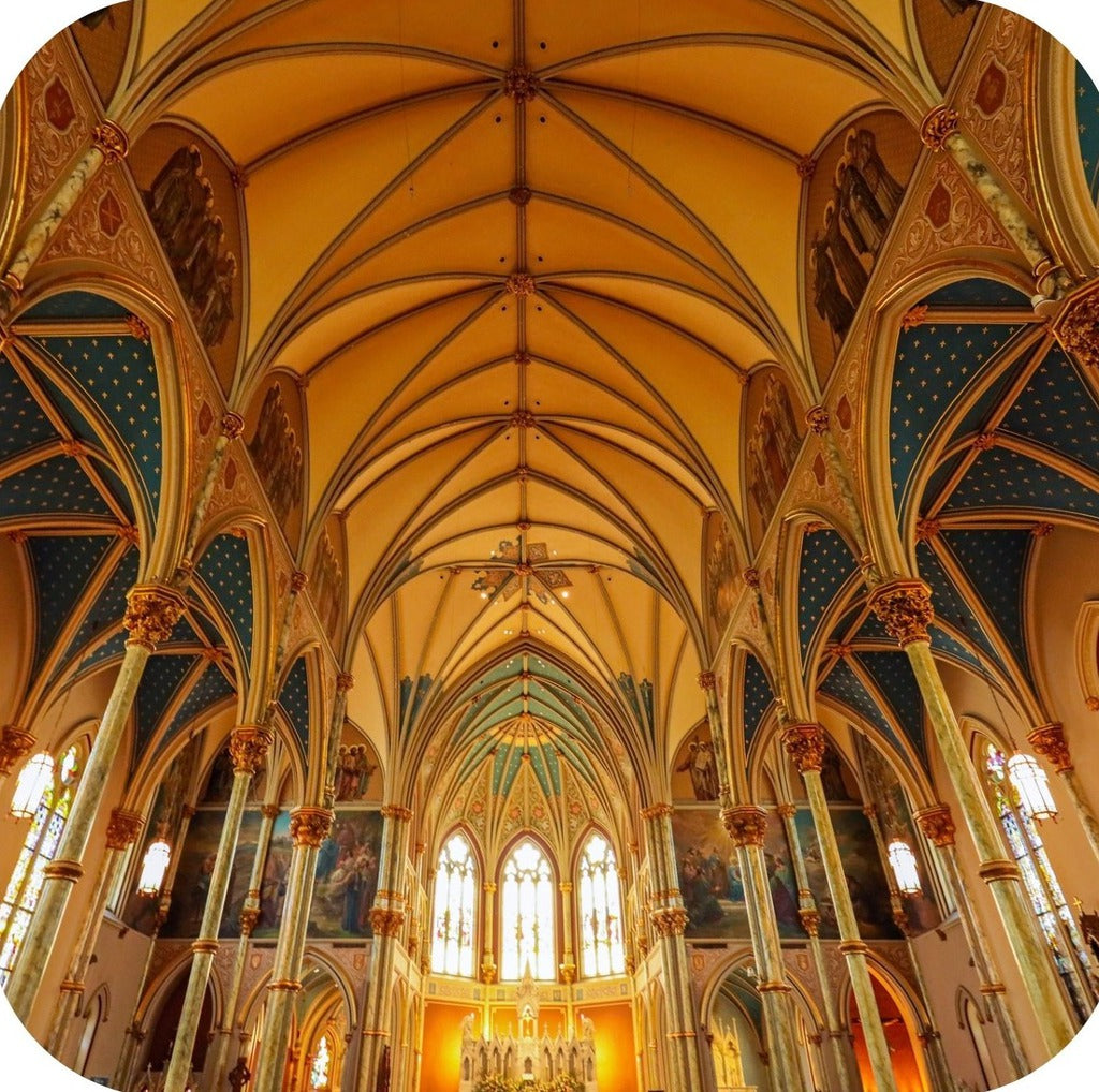 Savannah Georgia St John The Baptist Cathedral Interior View Premium Drink Coaster Resin With Cork Backing 262266 75068 262266