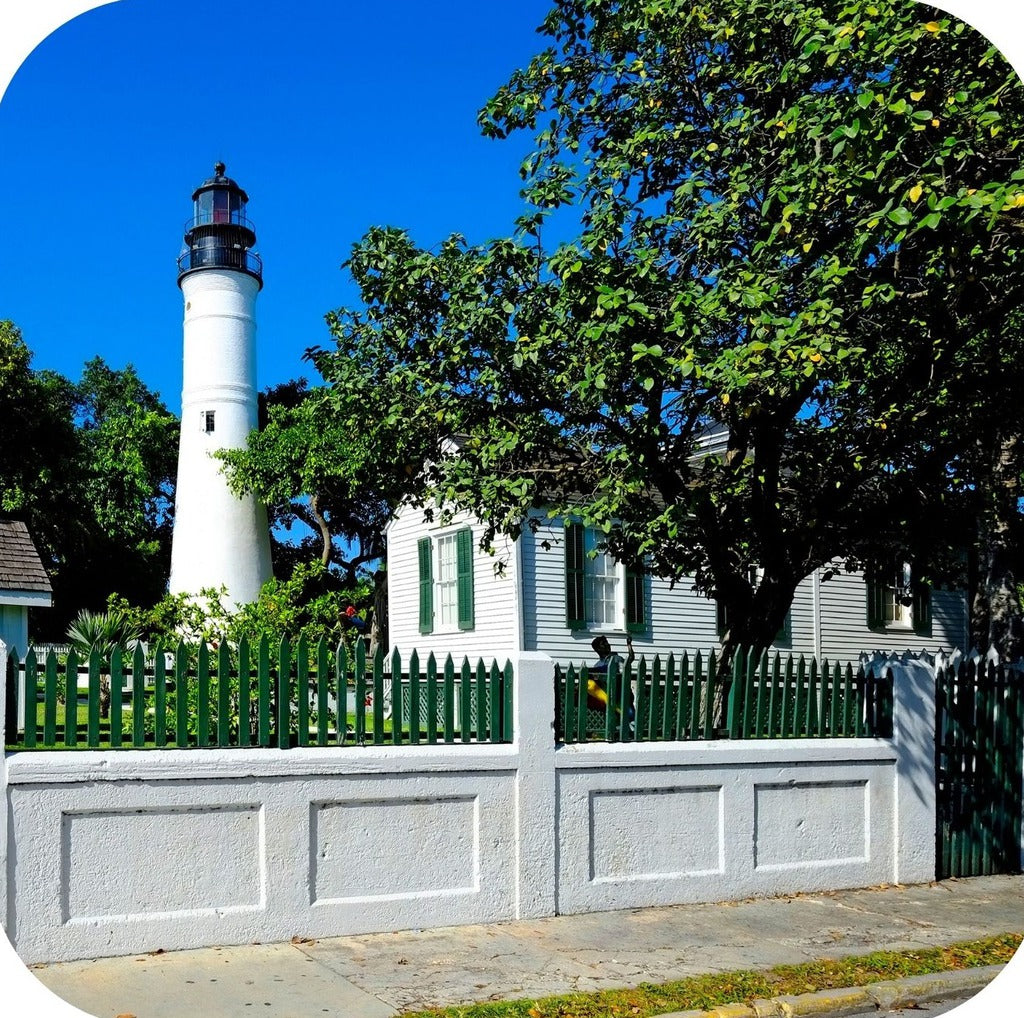 Key West Florida Lighthouse Premium Drink Coaster Resin With Cork Backing 262279 75081 262279