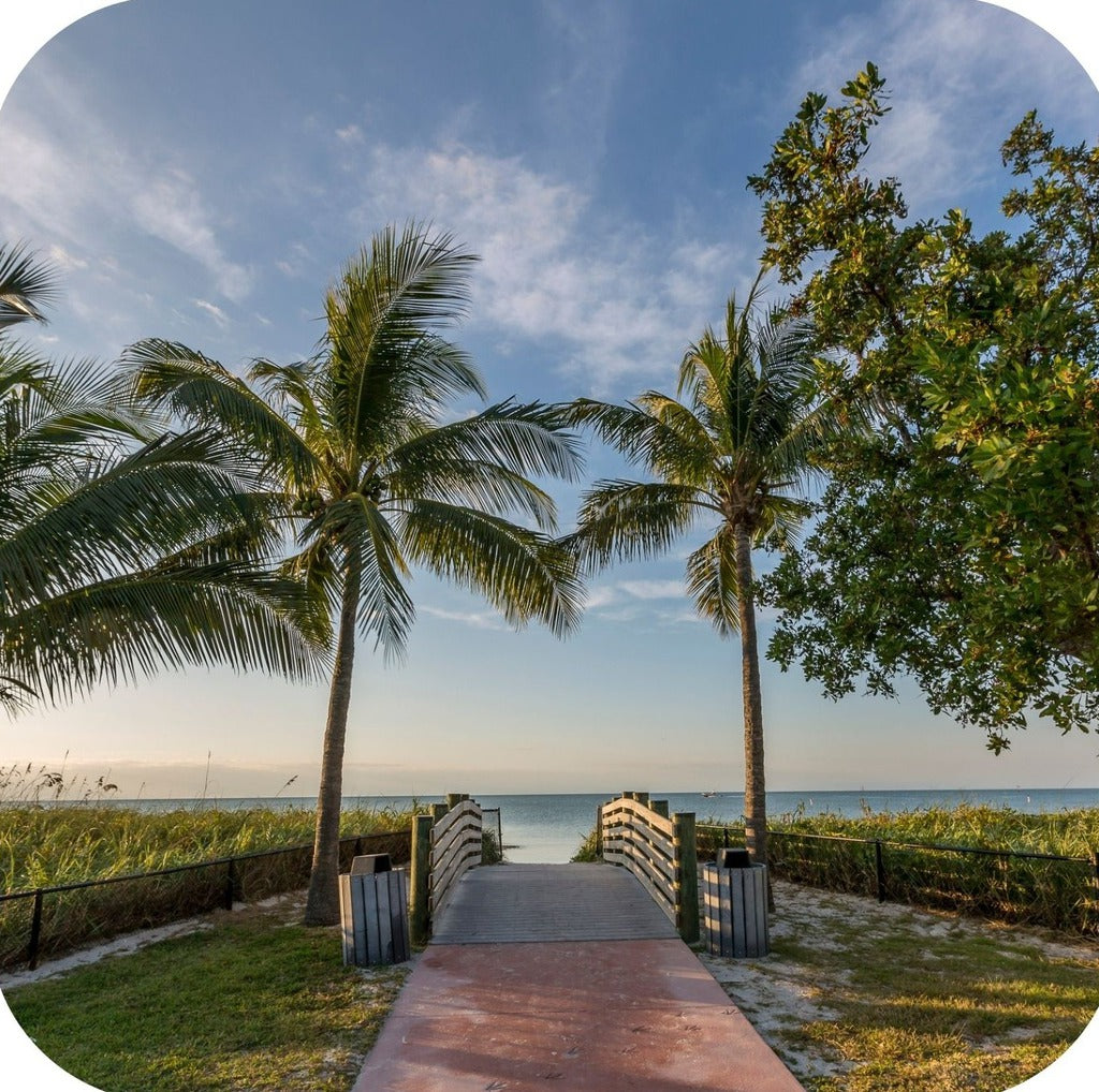 Key West Florida Pathway To Beach Premium Drink Coaster Resin With Cork Backing 262280 75082 262280