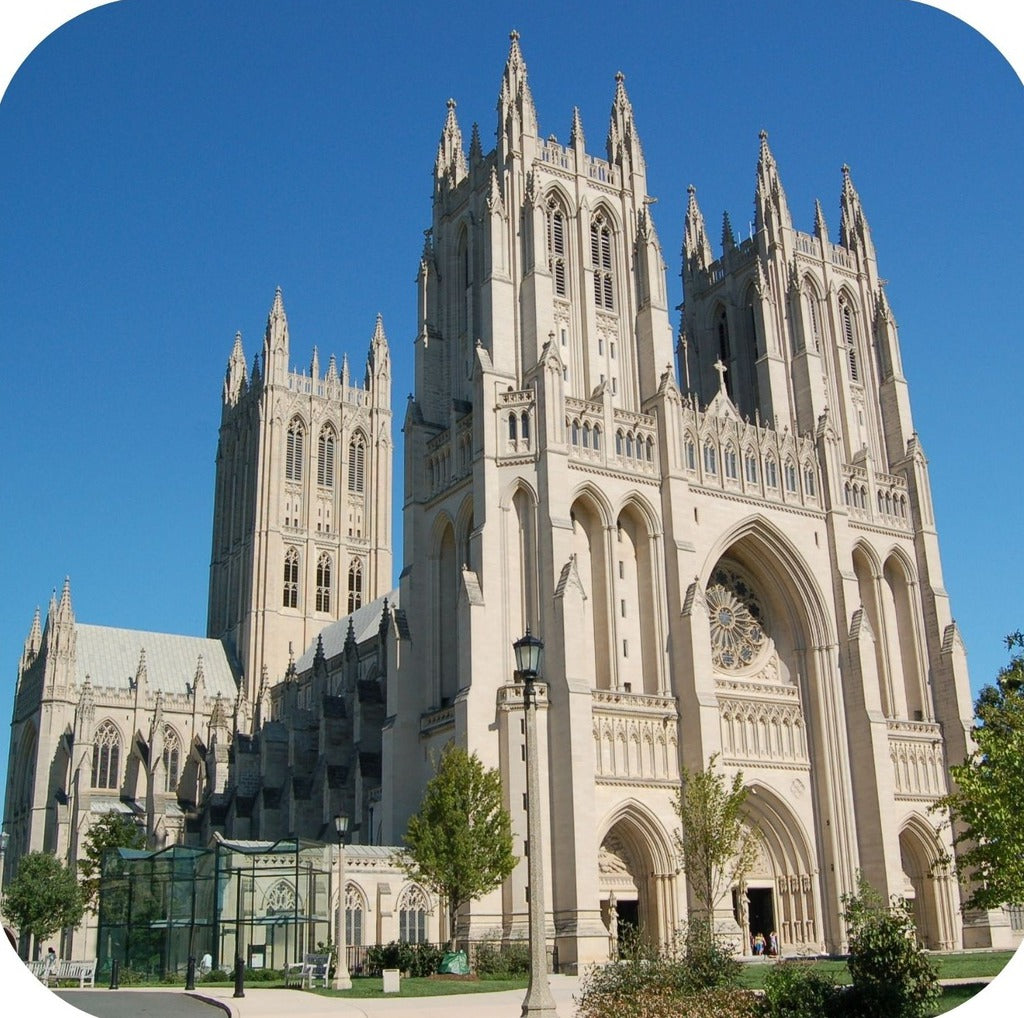 Washington DC National Cathedral Premium Drink Coaster Resin With Cork Backing 262301 75103 262301