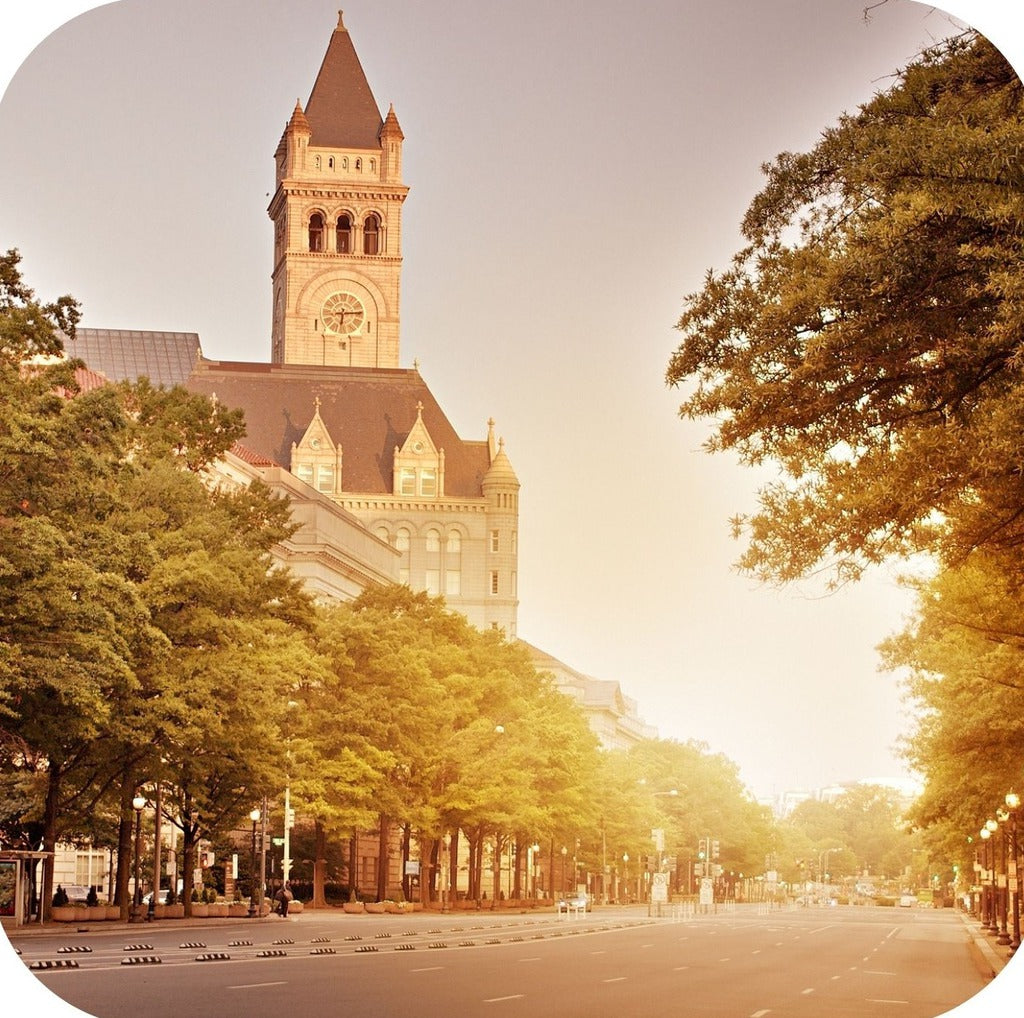 Washington DC Old Post Office Clock Tower Premium Drink Coaster Resin With Cork Backing 262304 75106 262304