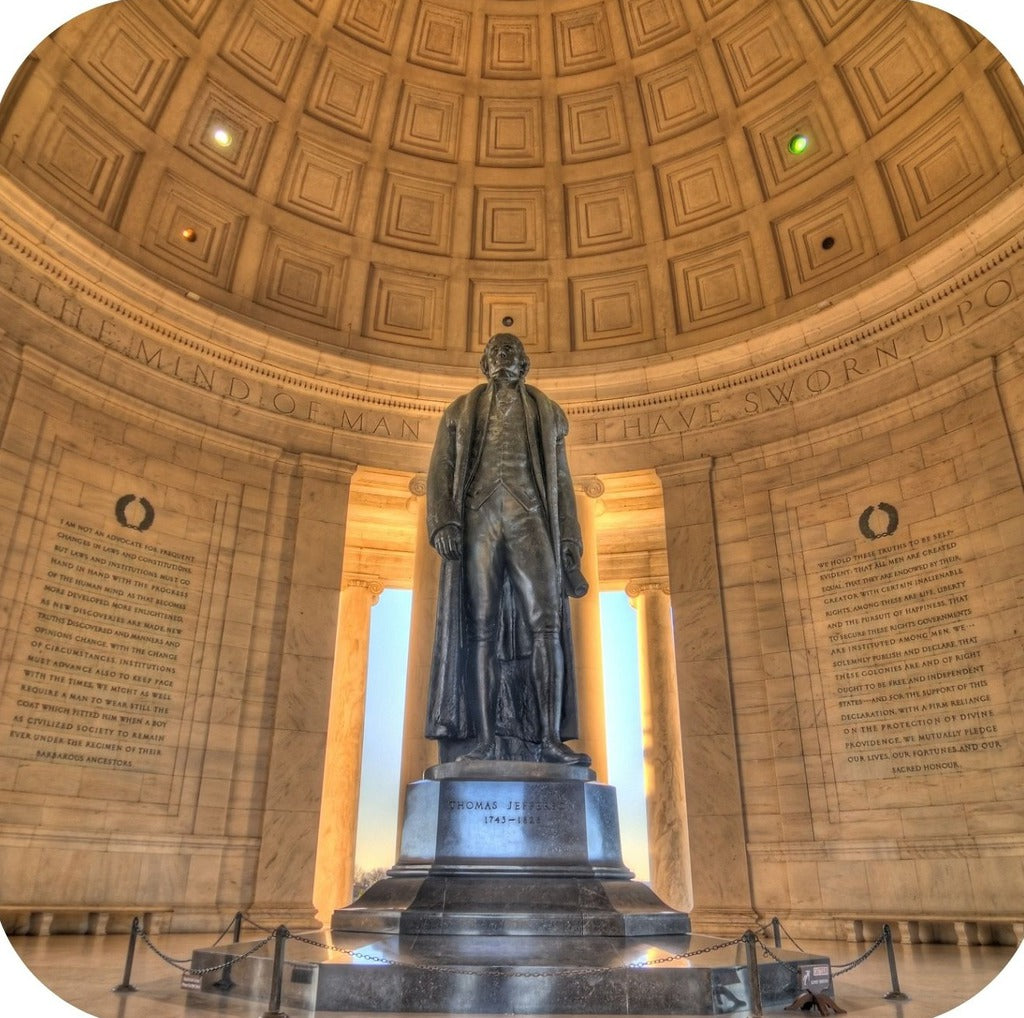 Washington DC Thomas Jefferson Statue Jefferson Memorial Premium Drink Coaster Resin With Cork Backing 262309 75111 262309