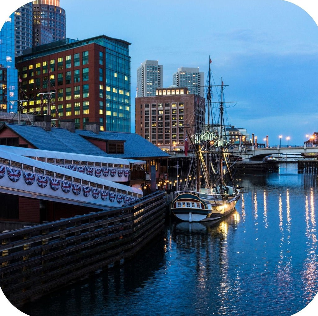 Boston Massachusetts Fort Point Premium Drink Coaster Resin With Cork Backing 262315 75117 262315