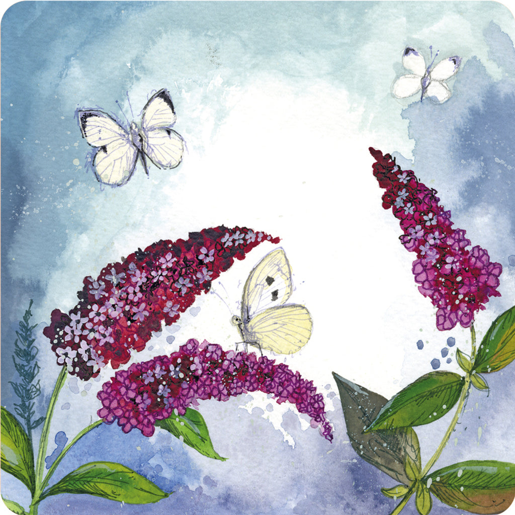 ALEX CLARK BUTTERFLIES AND BUDDLEIA COASTER C228 262396