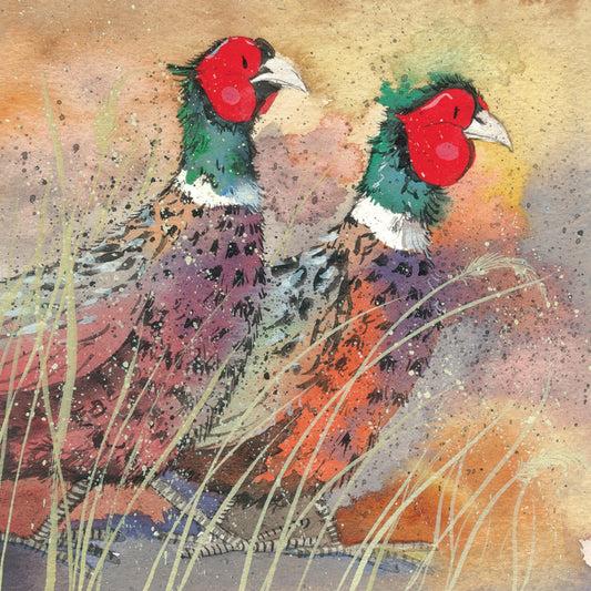 PLEASANT PHEASANTS BLANK CARD AC522