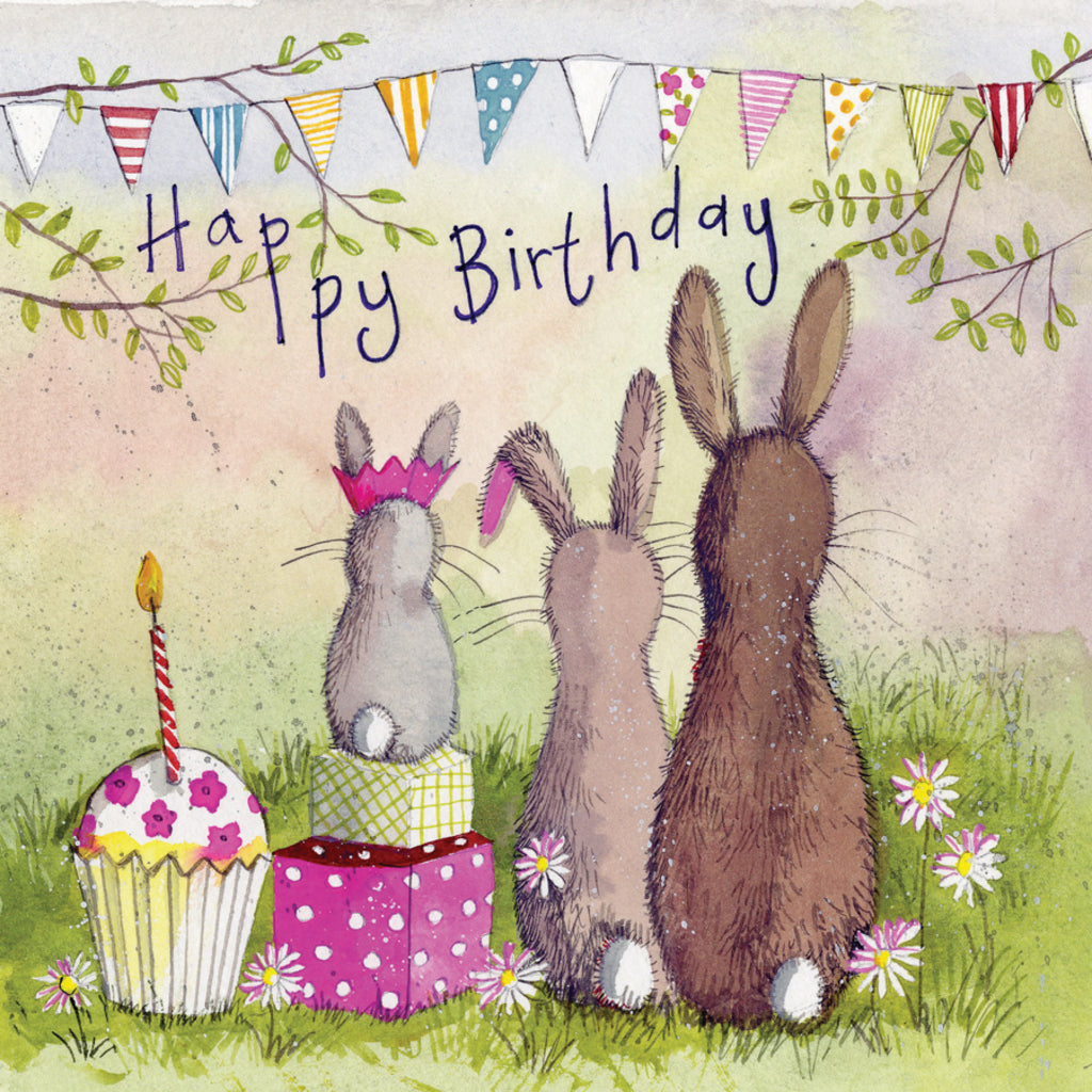 RABBIT FAMILY BIRTHDAY CARD AC641
