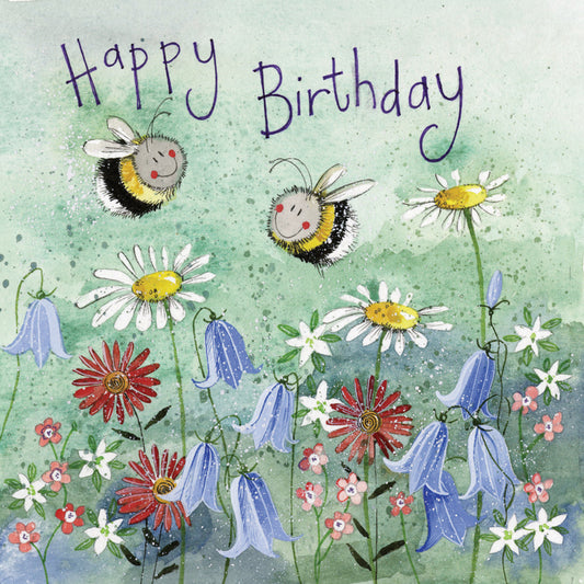 BEE MEADOW BIRTHDAY CARD AC652