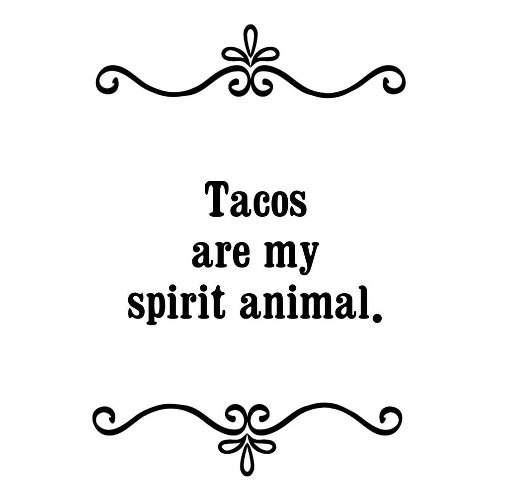 GGZ134 Tacos Are My Spirit Animal Premium Drink Coaster Resin With Cork Backing | 2456 | 262559 262559