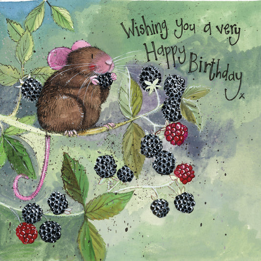 MOUSE & BERRIES BIRTHDAY CARD AC733