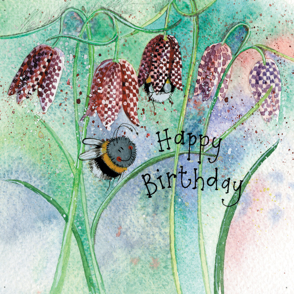 BEE & FRITILLARY BIRTHDAY CARD AC768