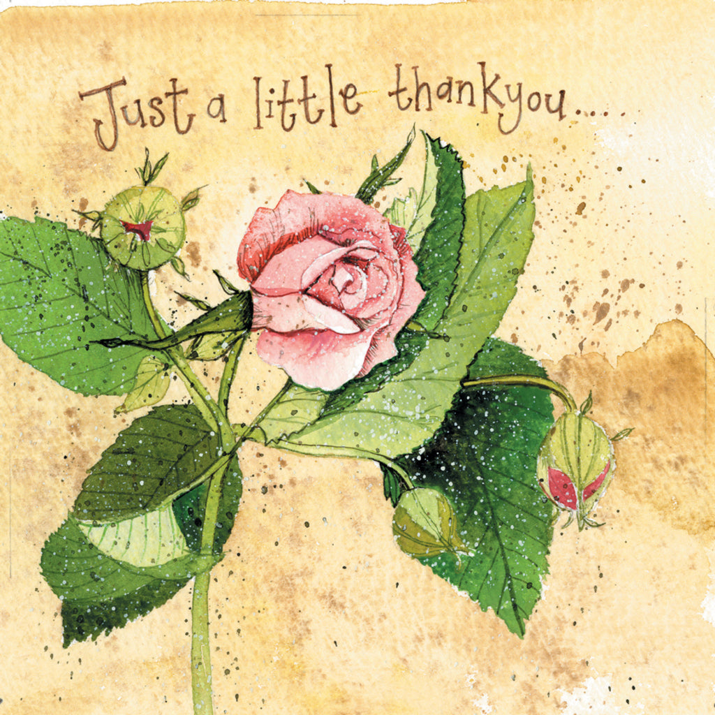 PINK ROSE THANK YOU CARD AC782