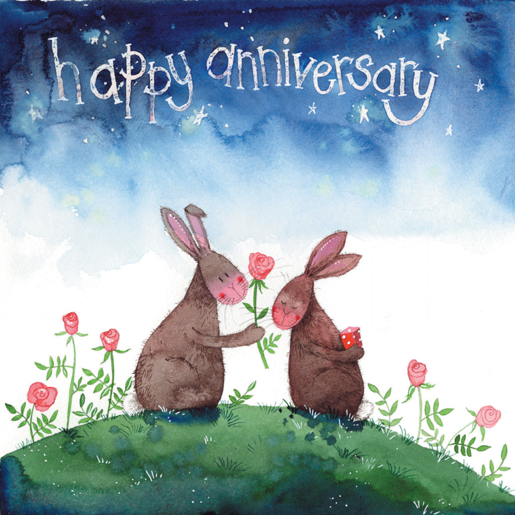 ANNIVERSARY RABBITTS CARD AC783