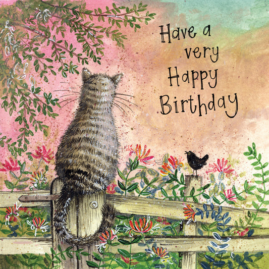 HONEYSUCKLE CAT BIRTHDAY CARD AC786