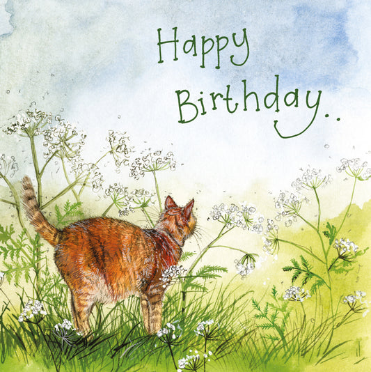 CAT & COW PARSLEY BIRTHDAY CARD AC837