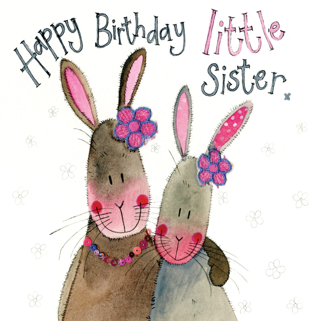 LITTLE SISTER RABBIT BIRTHDAY CARD S219