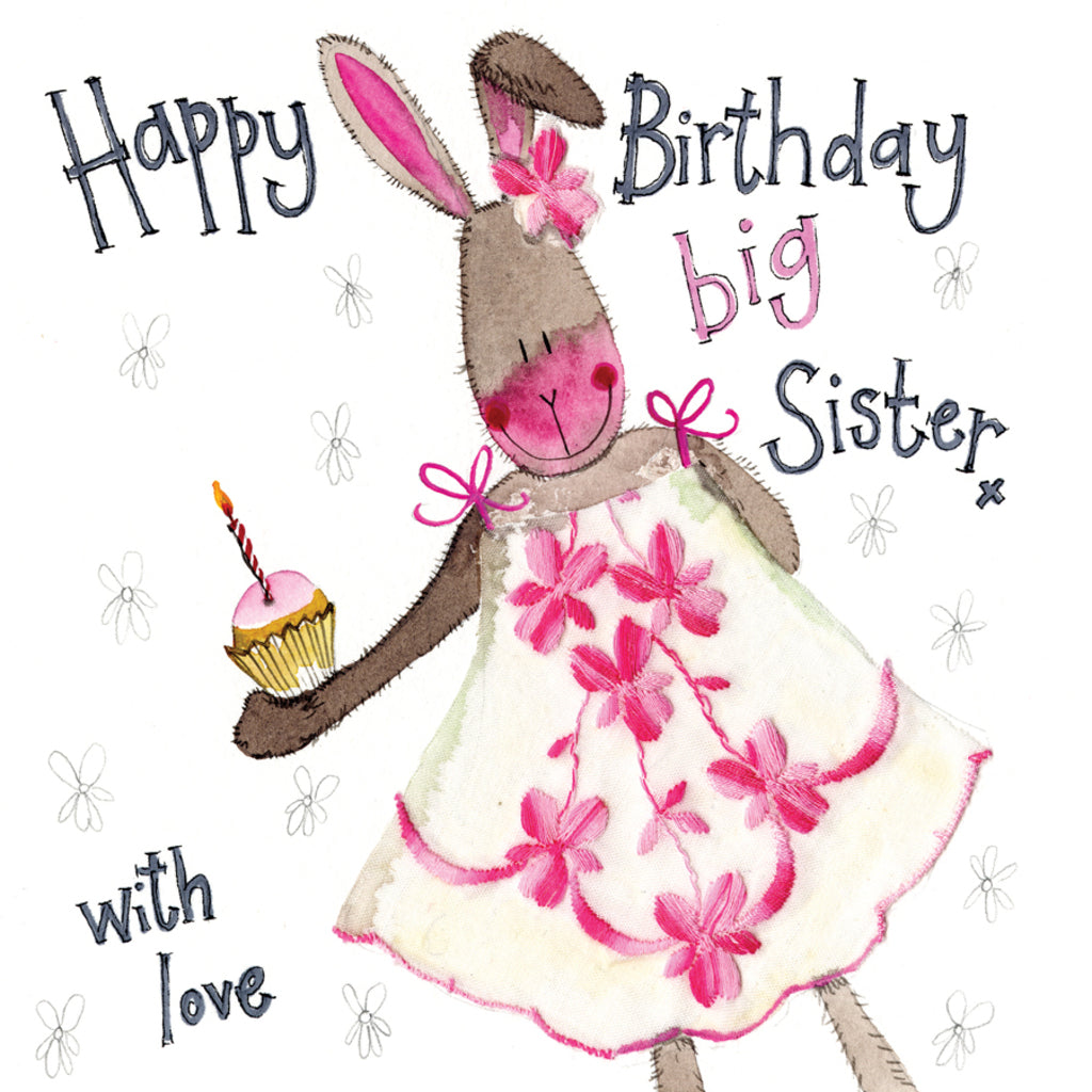 BIG SISTER RABBIT BIRTHDAY CARD S220