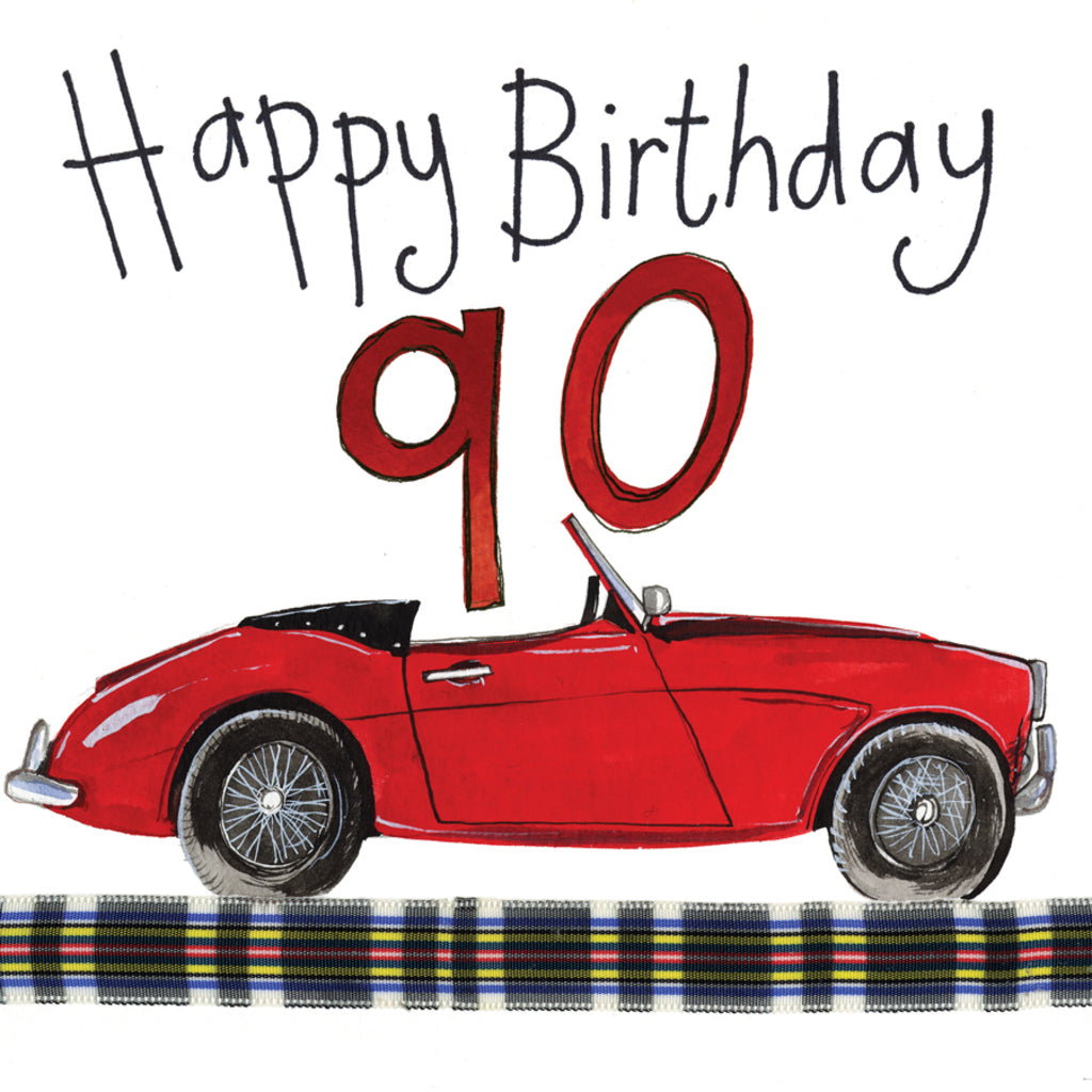 90 YEAR OLD CLASSIC CAR BIRTHDAY CARD S244
