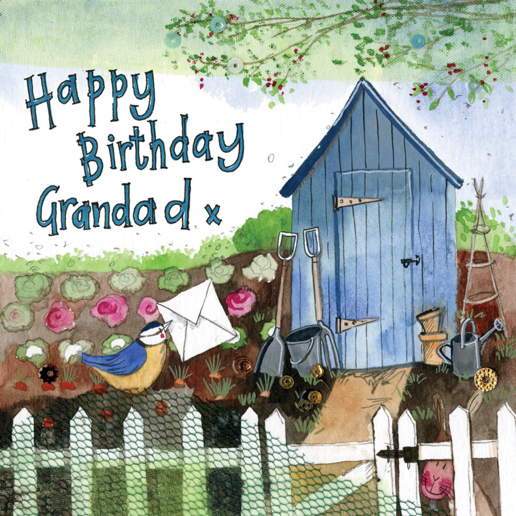 GRANDAD GARDEN HUT BIRTHDAY CARD S254