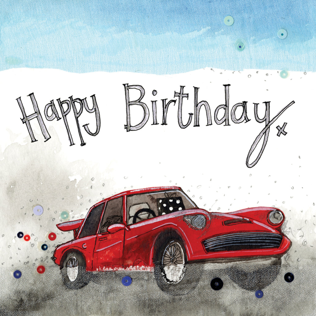 RED CAR BIRTHDAY CARD S270