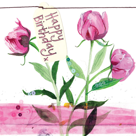 PEONIES BIRTHDAY CARD S286