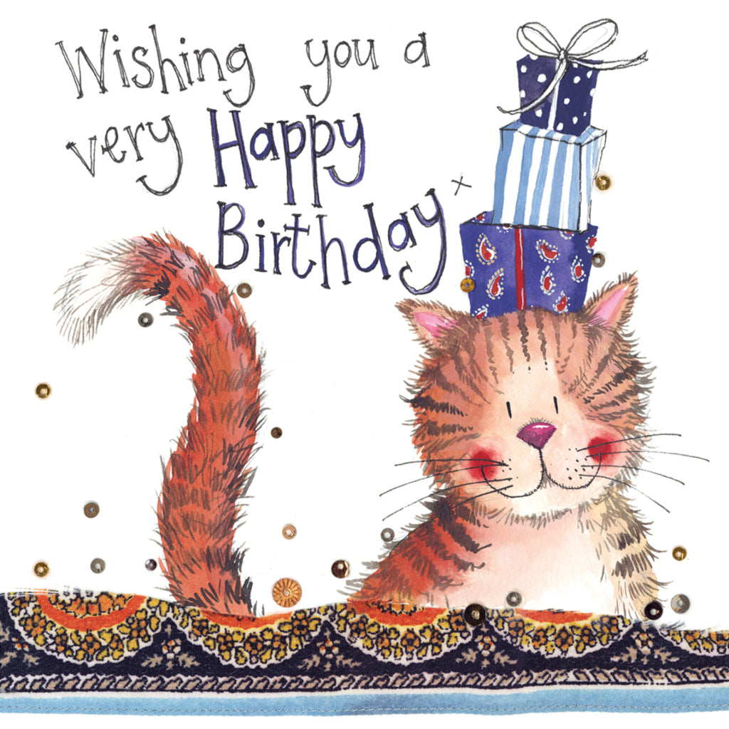 CAT & PRESENTS BIRTHDAY CARD S289