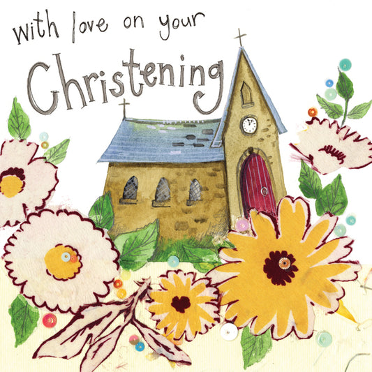 FLORAL CHRISTENING CARD S293
