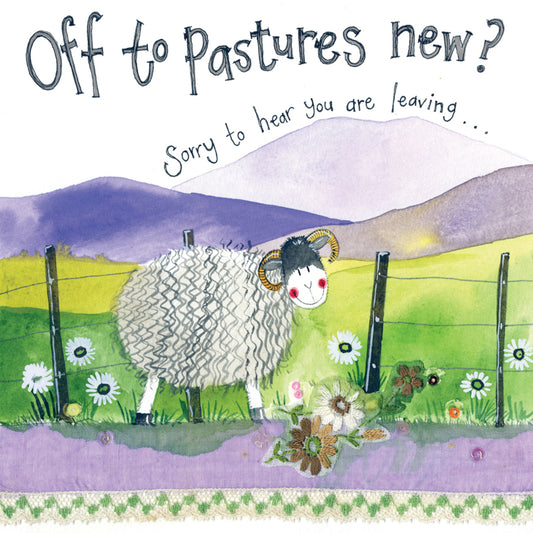 PASTURES NEW LEAVING CARD S304