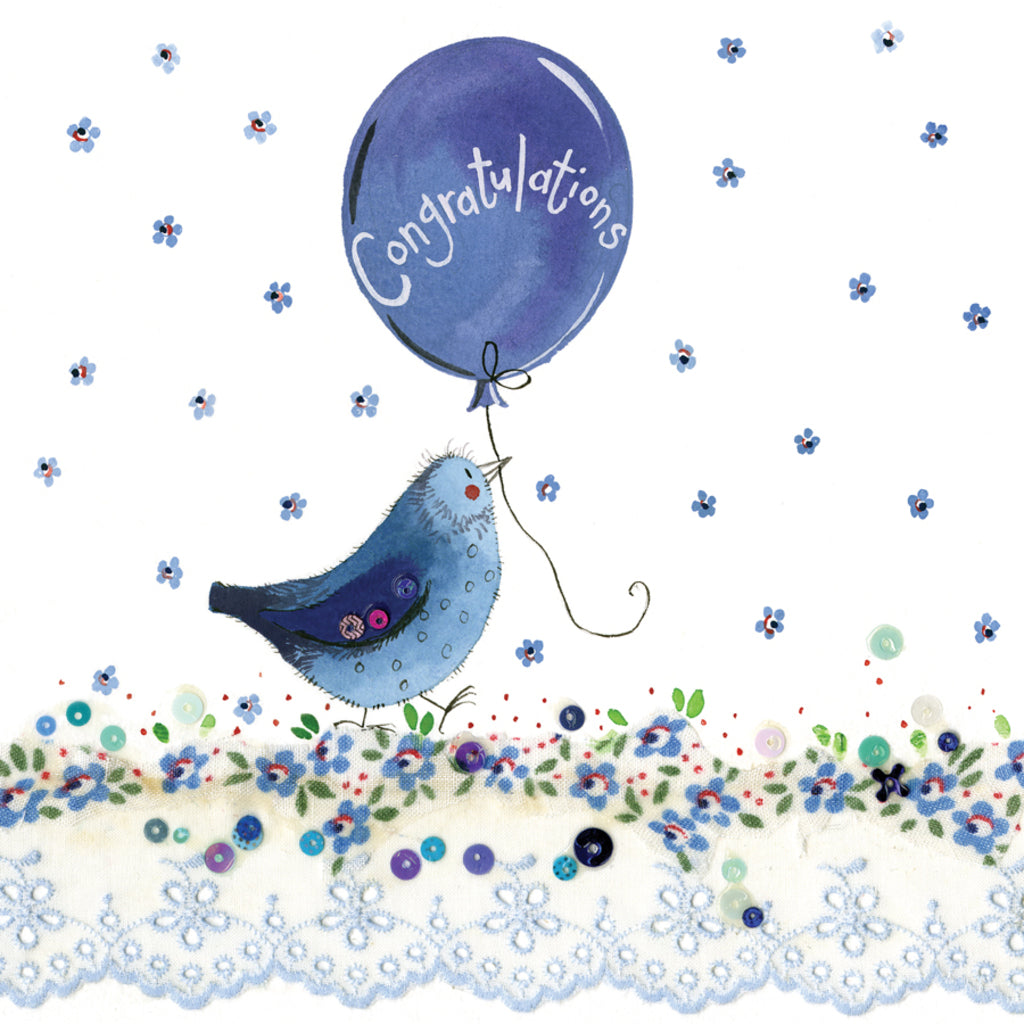BIRD & BALLOON CONGRATULATIONS CARD S309