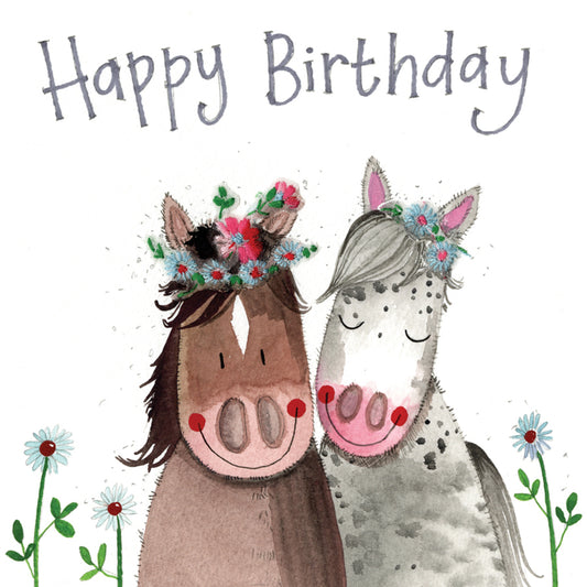 BIRTHDAY HORSES SPARKLE CARD S381