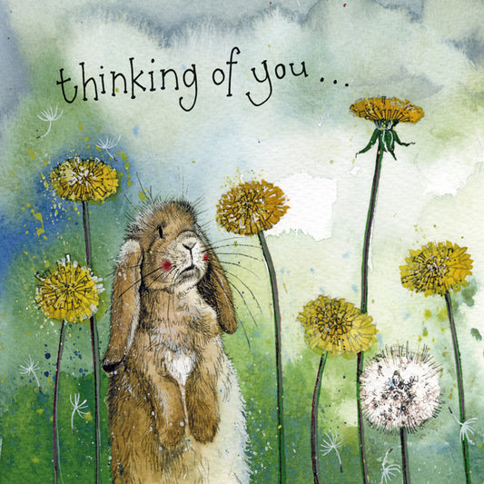 RABBIT & DANDELIONS THINKING OF YOU CARD S441