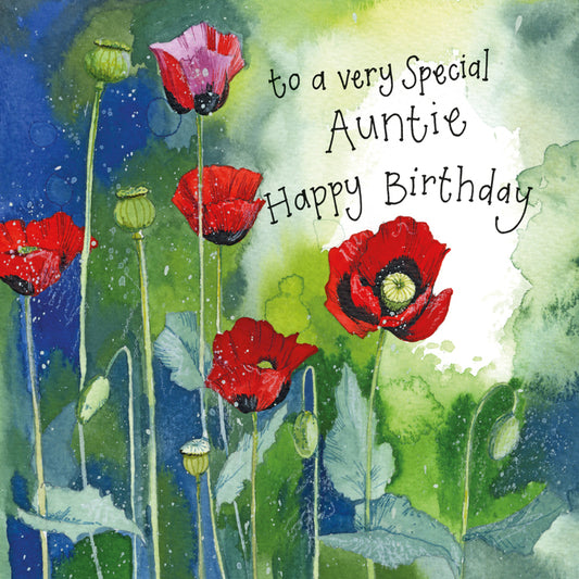 ORIENTAL POPPIES AUNTIE CARD S444