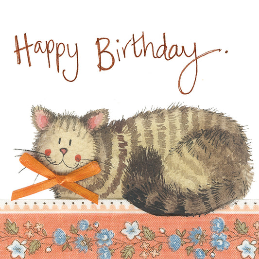 CAT AND BOW BIRTHDAY CARD LS27