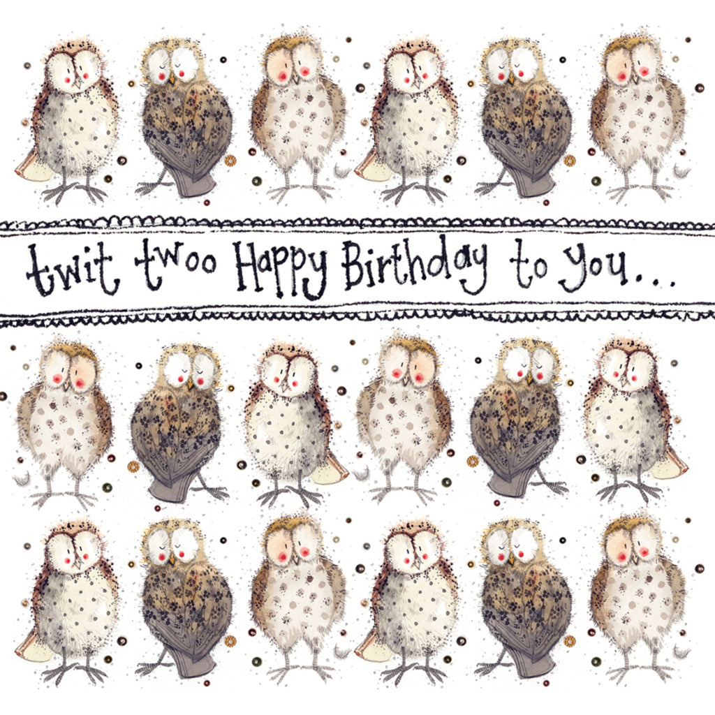 BIRTHDAY OWLS CARD LS142