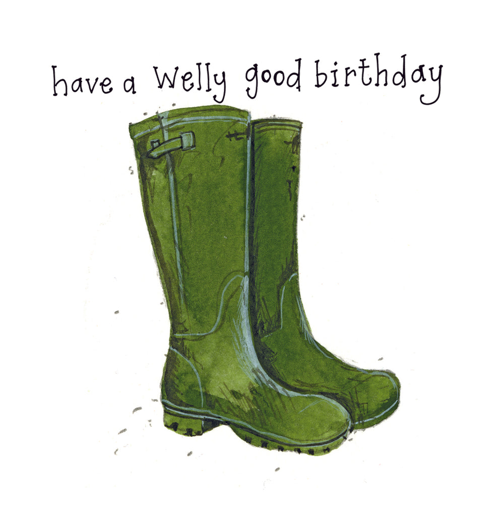 GREEN WELLIES CARD LS192