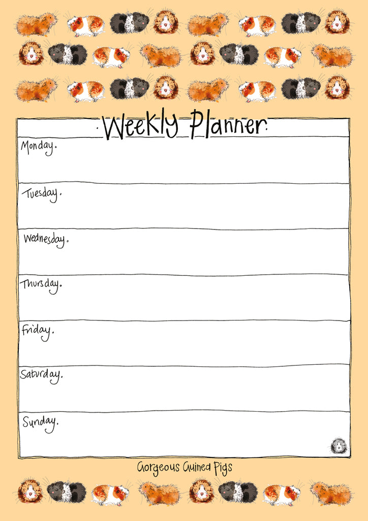 GORGEOUS GUINEA PIGS  WEEKLY PLANNER WP07