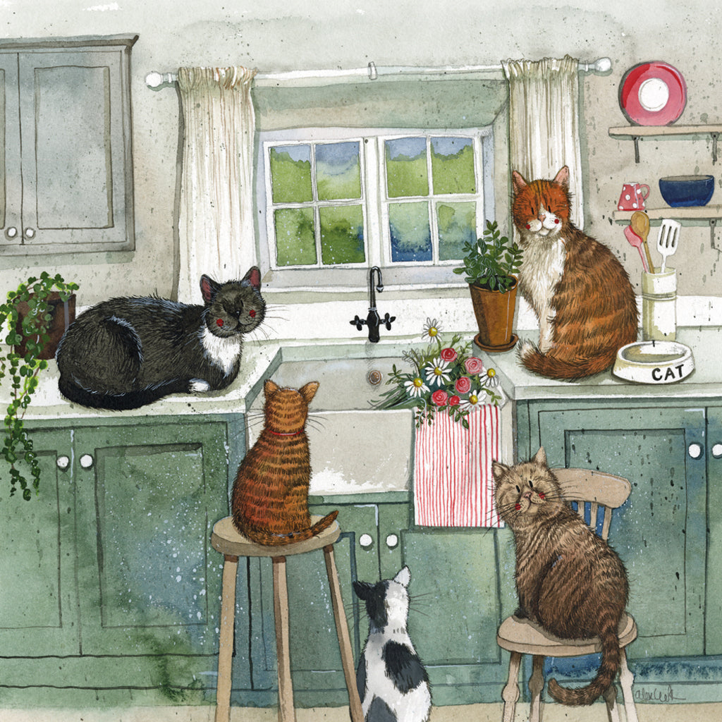 CATS IN THE KITCHEN BLANK CARD AC866