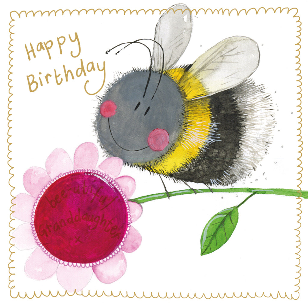BEE GRANDDAUGHTER SPARKLE CARD S512