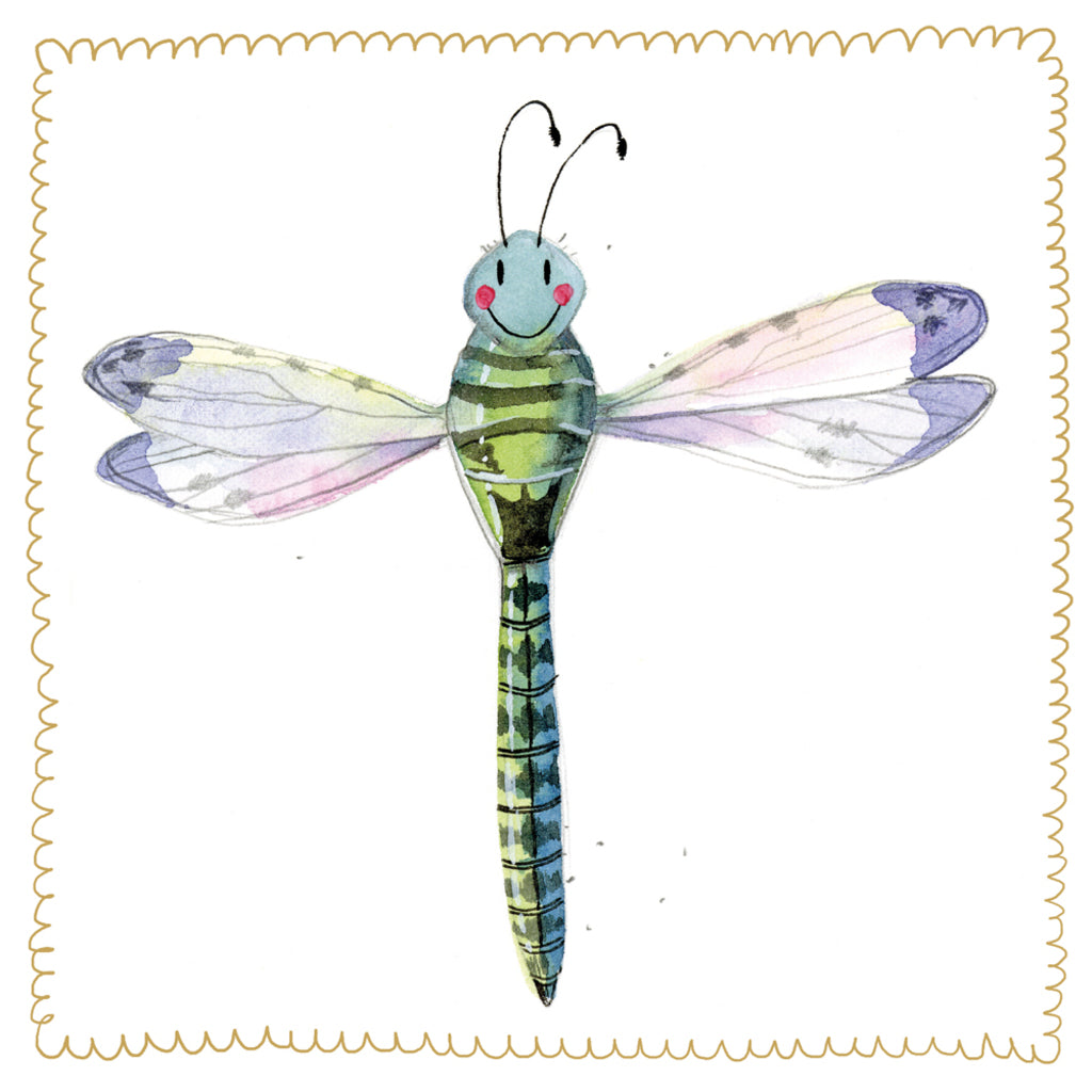 LARGE DRAGONFLY SPARKLE CARD S519