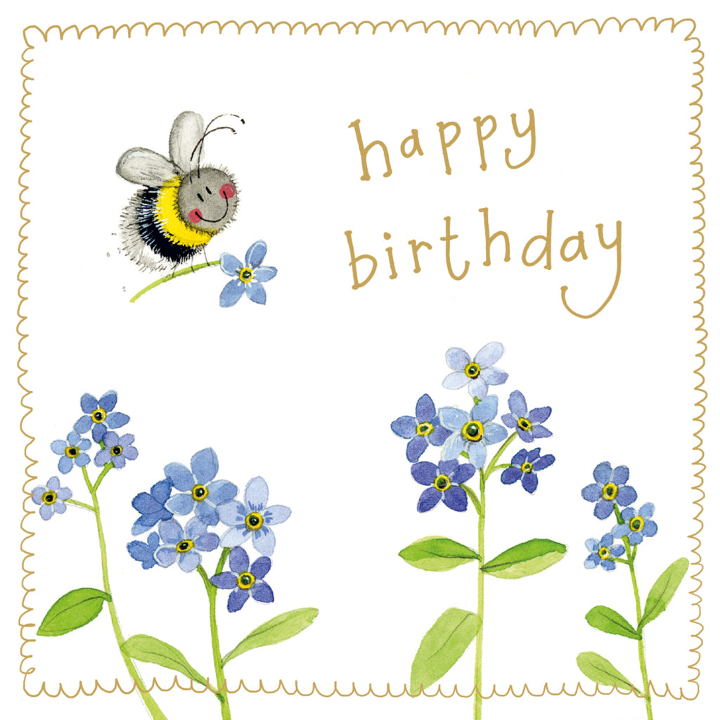 BEE AND FORGET ME NOT SPARKLE CARD S528