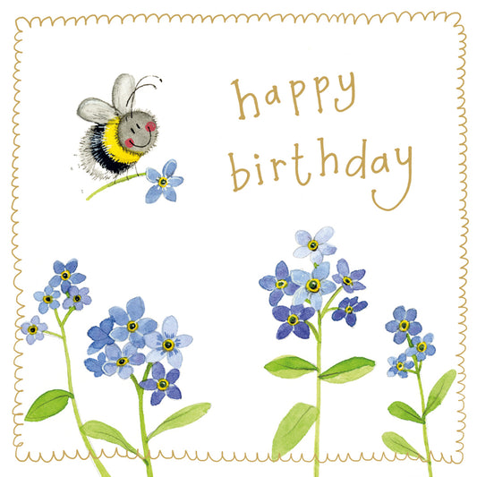 BEE AND FORGET ME NOT SPARKLE CARD S528