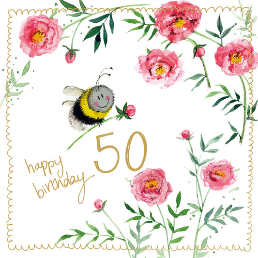 BEE 50 YEAR OLD SPARKLE CARD S545