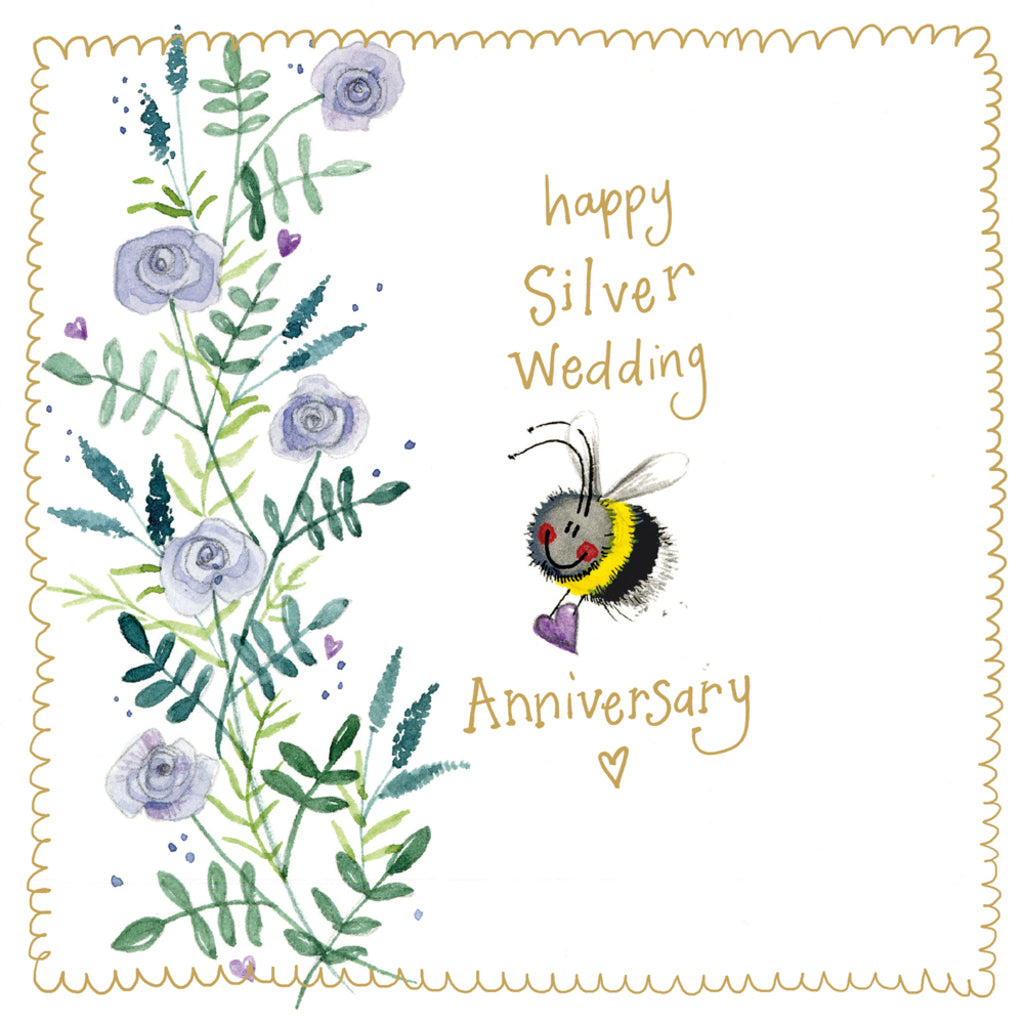 BEE SILVER WEDDING SPARKLE CARD S550
