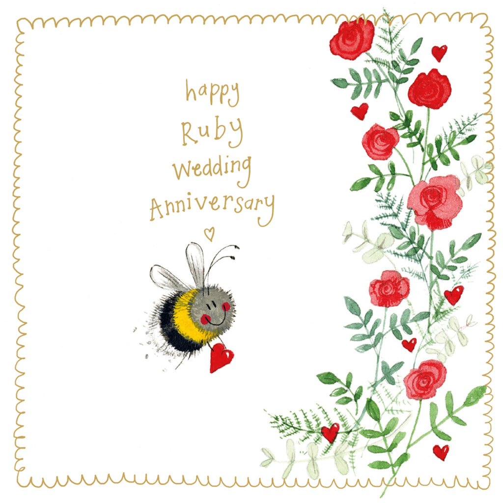 BEE RUBY WEDDING SPARKLE CARD S551