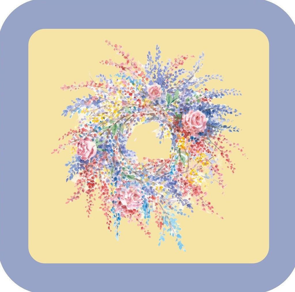 Carols Rose Garden Watercolor Colorful Floral Wreath Flower Drink Coaster 264904 2505 264904