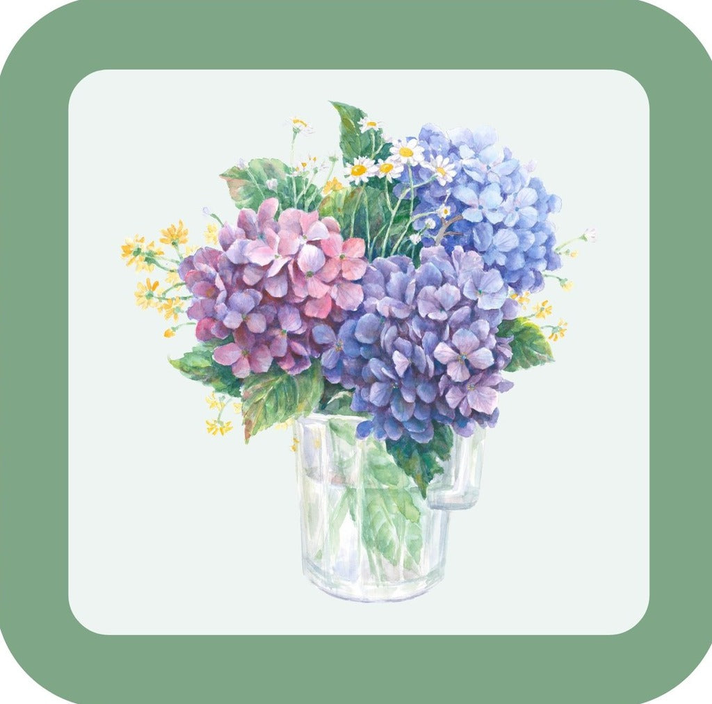 Carols Rose Garden Watercolor Hydrangea Trio Pitcher Flower Vase Drink Coaster 264911 2512 264911